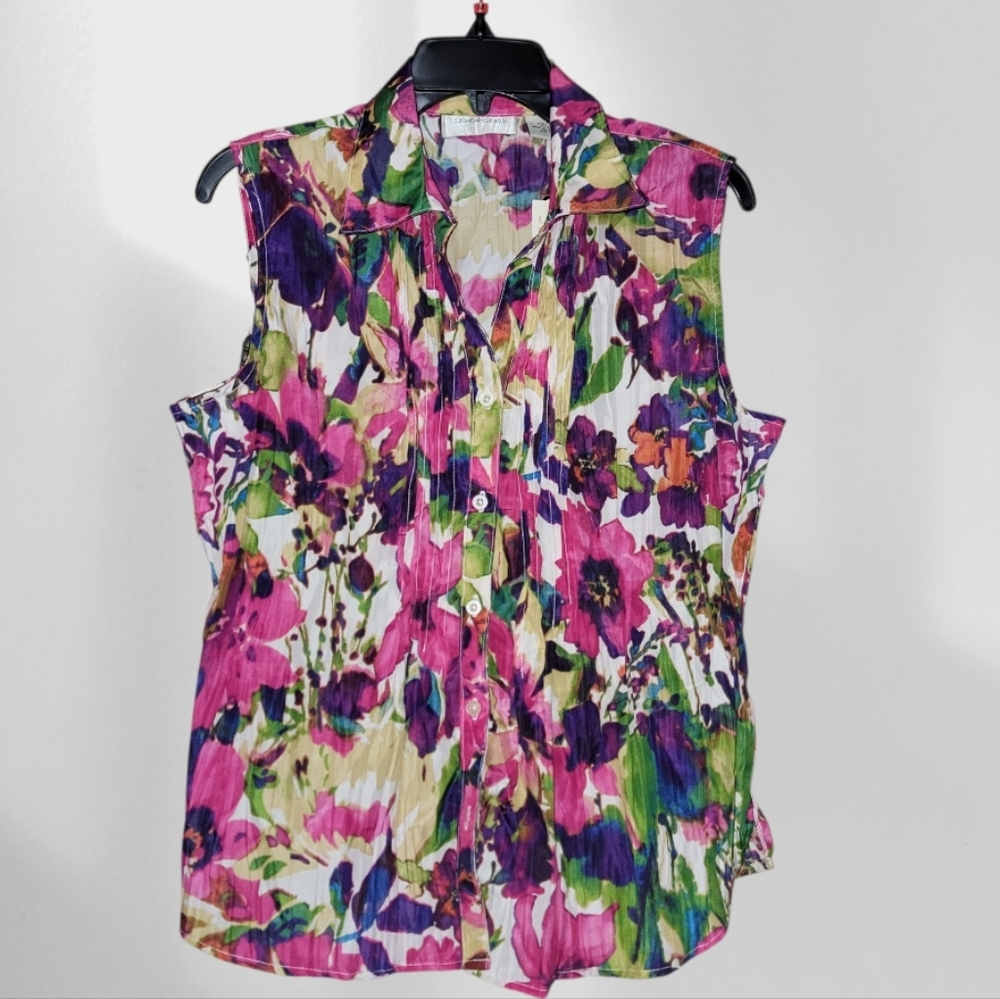 Lemongrass Bright Sleeveless Top L New